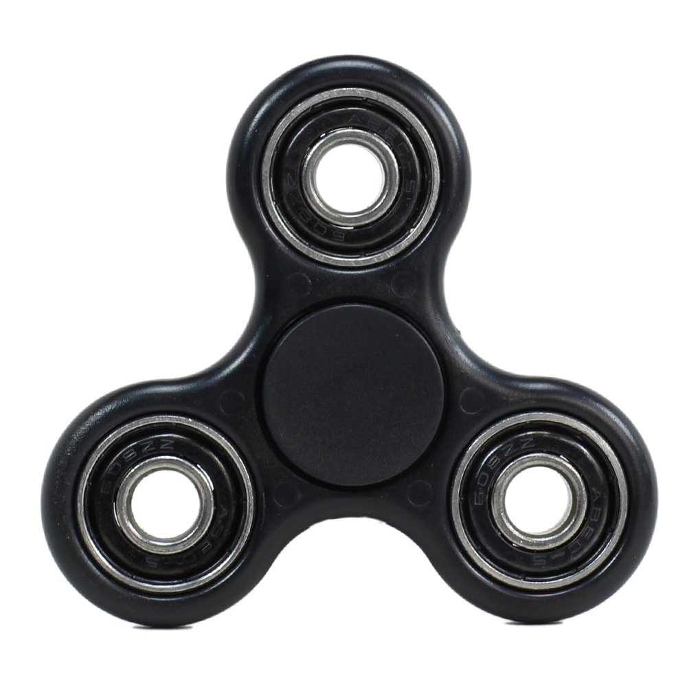 Classic Fidget SPINNER Hand Stress Reducer Toy for Adult, Child (Black Silver Bearings)